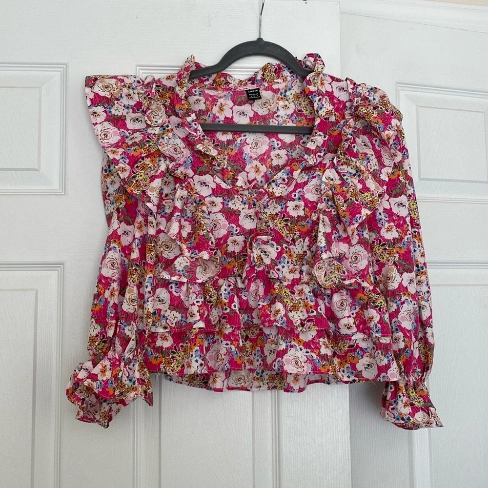 Floral Ruffle Top - SHEIN - Picture 1 of 6